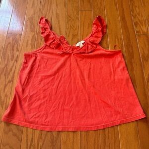 Treasure & Bond Orange Ruffle Strap Tank Top Women’s Size Medium NWT